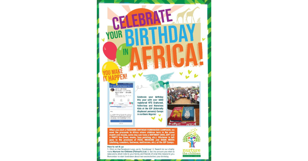 Fundraise on Your Birthday and Support Children with Nurture the Children